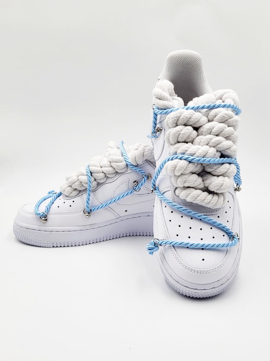 Air Force 1 personalizzata con lacci blu - R&S Group